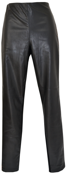 Fake Lederhose in schwarz mit Ziernaht