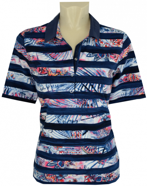 1/2 Arm Polo Shirt in allover gemustert