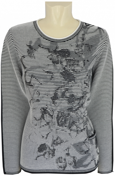 Pullover in schwarz-weiß gemustert