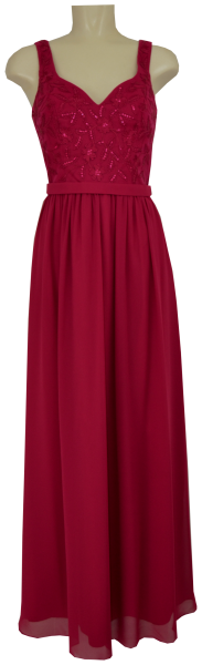 Langes Ballkleid in cherry pink