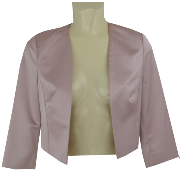 Bolero-Jacke aus Stretch Satin in foggy rose