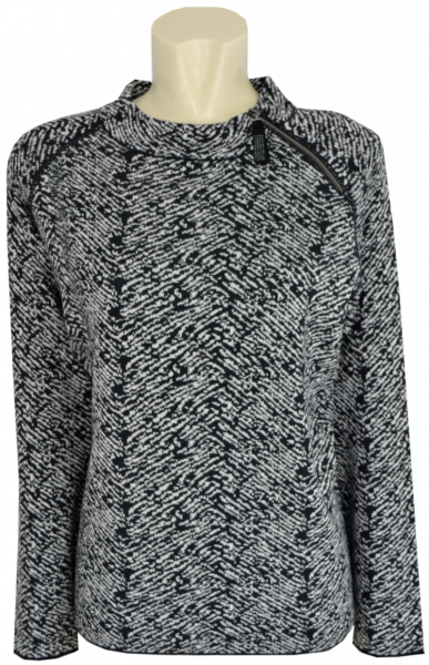 Pullover mit Print in schwarz-weiß