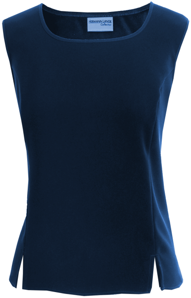 Top mit Schlitzen in marine blau