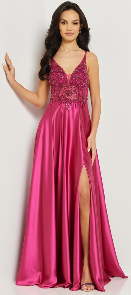 Langes Ballkleid in magenta