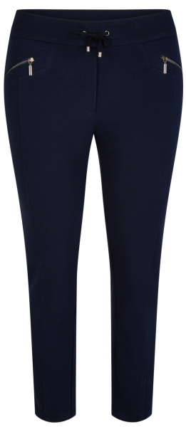 Schmal geschnittene Jersey Hose in dunkel blau