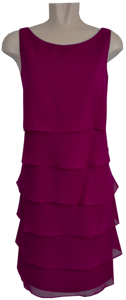 Mittellanges Volant Kleid in berry pink