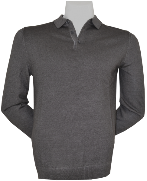 Pullover mit Kragen in braun meliert