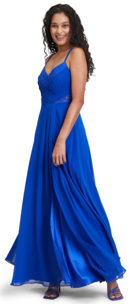 Langes Ballkleid in jewel blue