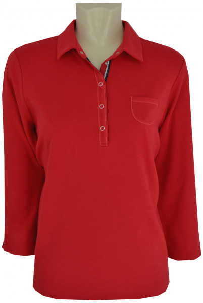 3/4 Arm Polo Shirt in uni rot