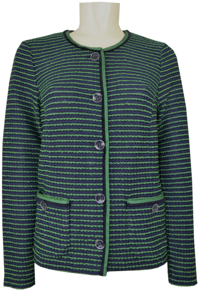 Blazer Jacke in marine-blau mit grün gemustert