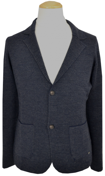 Strickblazer in fein gemustert mit dunkel blau