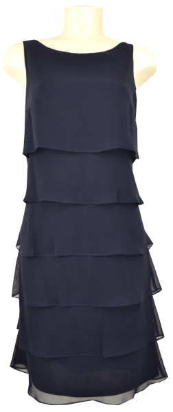 Mittellanges Volant Kleid in night sky