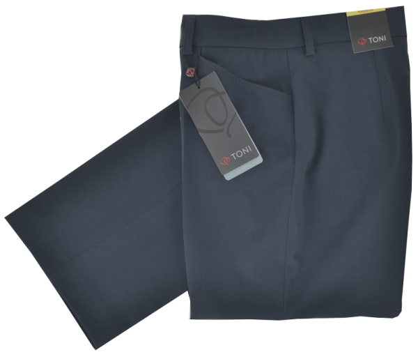 Leichte Stoffhose in dunkel blau
