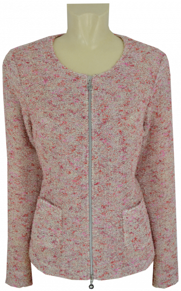 Boucle Jacke in rose gemustert