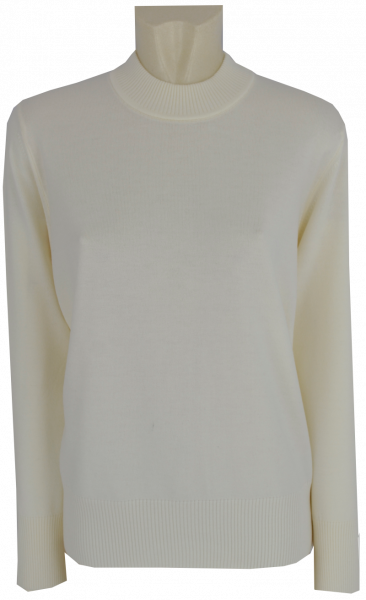 Pulli mit Stehbund in uni ecru