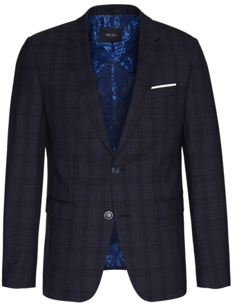 Anzug Blazer EXTRA SLIM FIT in dunkel blau kariert