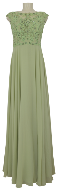 Langes Ballkleid in Pistachio