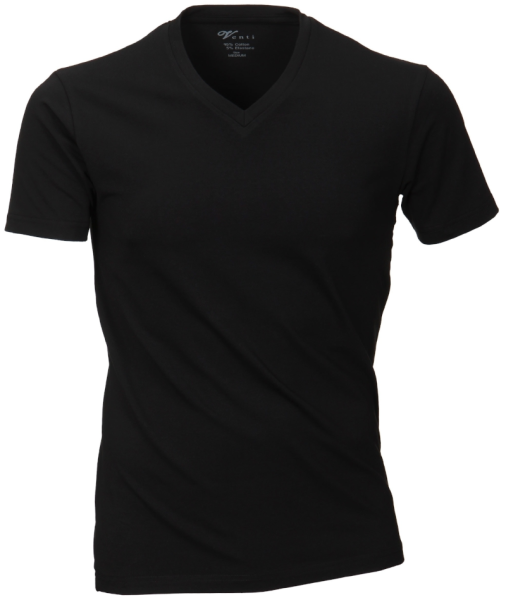 T-Shirt in schwarz als Doppelpack mit V-Ausschnitt