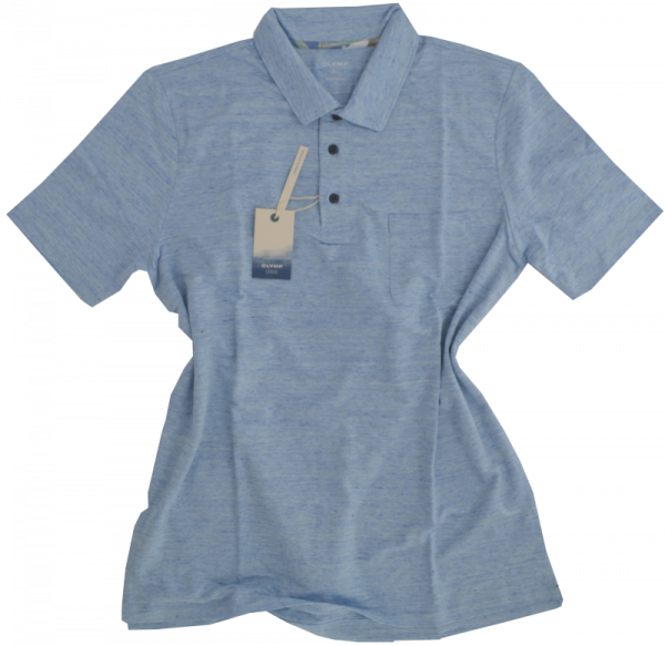 1/2 Arm Polo Shirt in bleu meliert