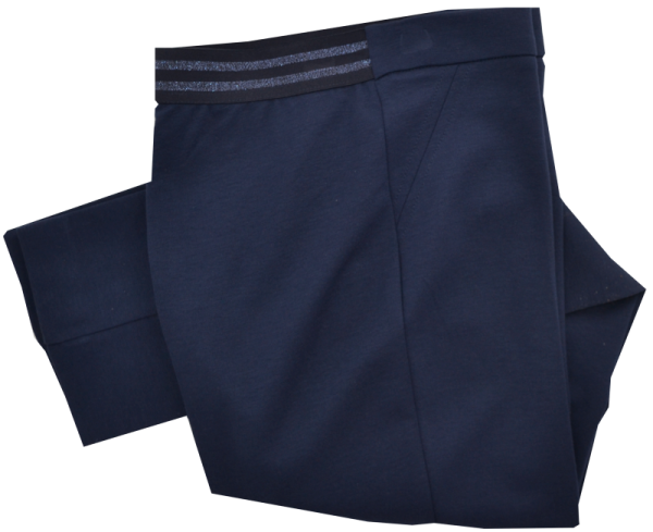 Schmal geschnittene Jersey Hose in dunkel blau