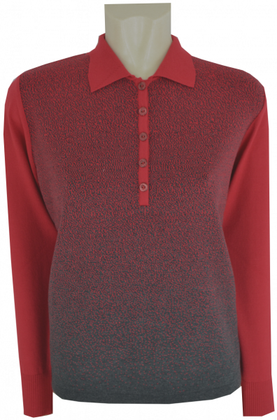 Pullover mit Kragen in mehrfarbig mit granat