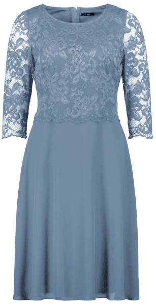 Mittellanges Abendkleid mit Spitze in bluish grey