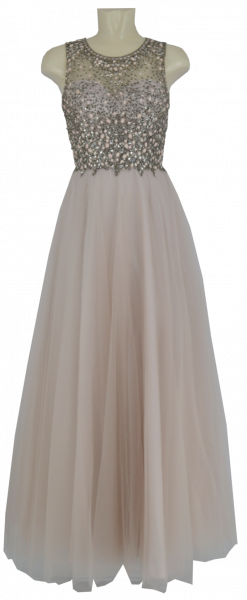 Ballkleid lang in safari beige