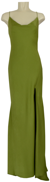 Langes Vokuhila Ballkleid in green