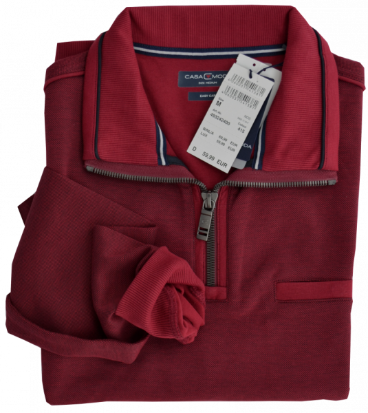 Sweat als Troyer in rot mit Struktur