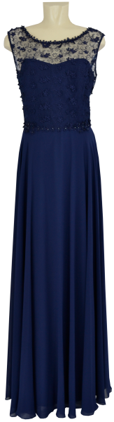 Langes Ballkleid in dunkel blau