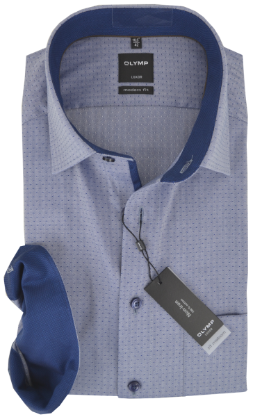 Business -und Freizeithemd in bleu mit feinem Muster