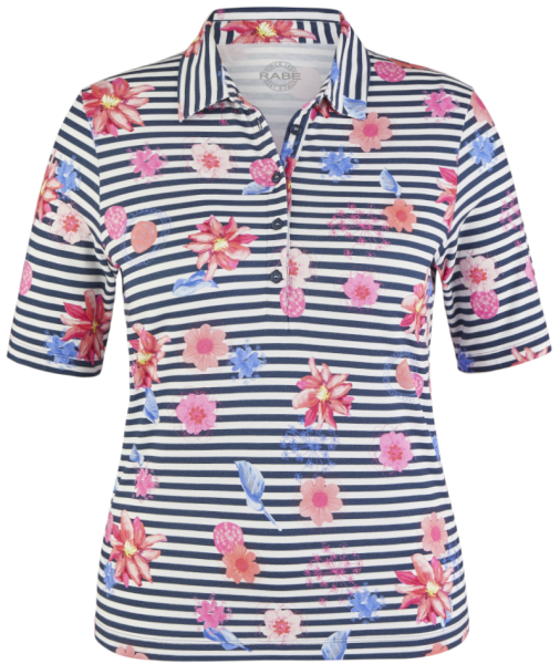 1/2 Arm Polo Shirt mit floralem Dessin