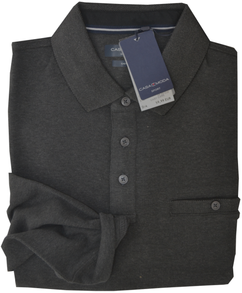 1/1 Arm Polo Shirt in anthrazit meliert