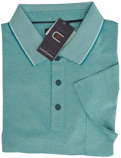 1/2 Arm Polo Shirt in türkis-grün meliert