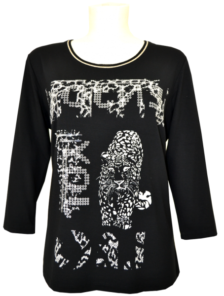 3/4 Arm T-Shirt mit rundem Ausschnitt