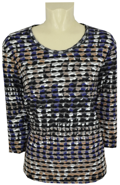 3/4 Arm Seersucker Shirt in mehrfarbig gemustert