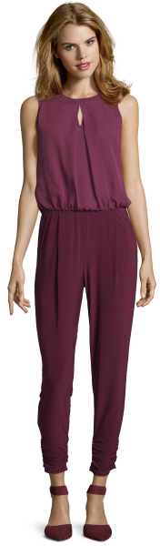 Jumpsuit in shiny bordeaux