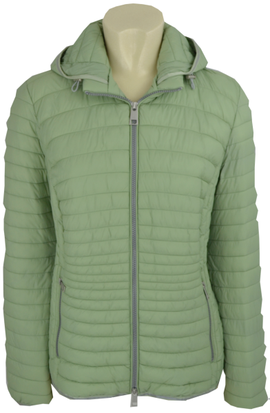 Leichte Steppjacke mit Kapuze in light green