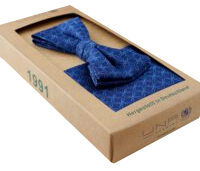 Schleife mit Tuch in blau-anthra gemustert