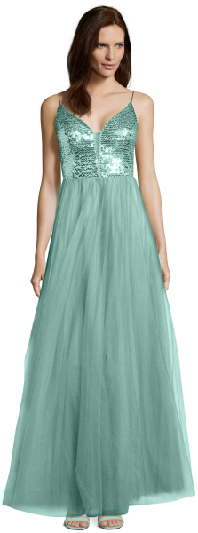 Langes Ballkleid in mint leaf green