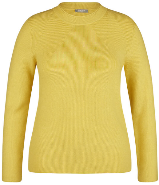 Pullover mit feiner Rippen Optik in gelb