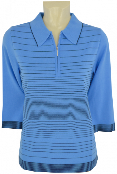 Pullover mit Kragen in mehrfarbig gemustert