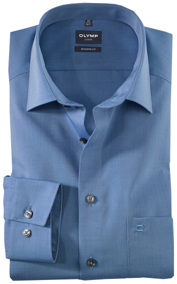 Modern Fit Business Hemd in mittelblau