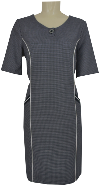 Mittellanges Kleid mit feinem Muster in marine