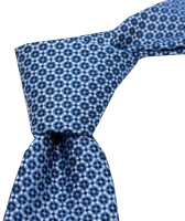 Krawatte reine Seide bleu mit dunkel blau fein gemustert