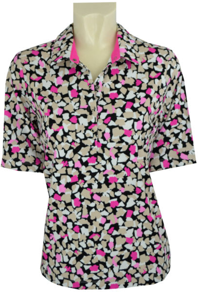 1/2 Arm Polo Shirt in mehrfarbig gemustert