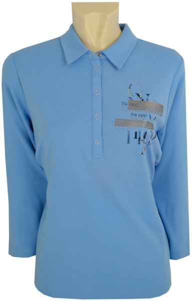 3/4 Arm Polo Shirt in bleu