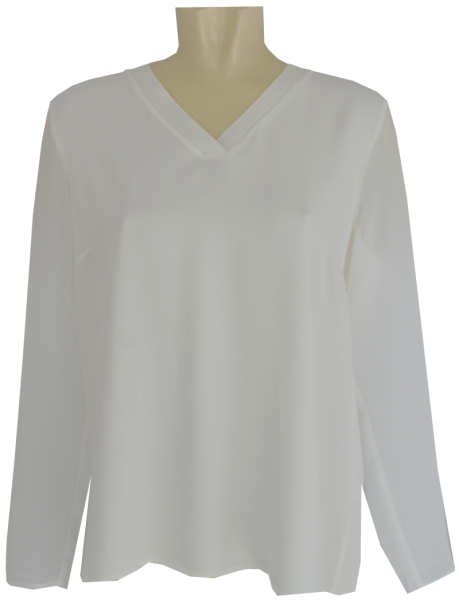 Plissee Blusen-Shirt in offwhite