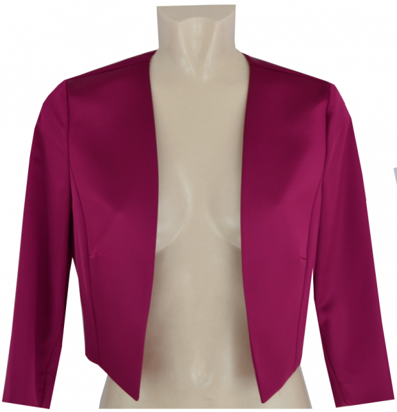 Bolero-Jacke aus Stretch Satin in ruby red