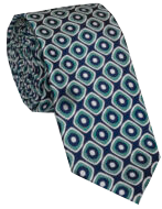 Krawatte reine Seide in grün-blau gemustert